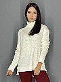 Γυναικεία πλεκτή μπλούζα ζιβάγκο ασύμμετρη | Λευκό