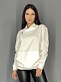 Γυναικεία μπλούζα φούτερ με λεπτομέρεια φερμουάρ στο λαιμό | Λευκό