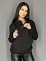 Γυναικεία μπλούζα φούτερ με λεπτομέρεια φερμουάρ στο λαιμό | Μαύρο