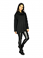 Γυναικεία πλεκτή μπλούζα ζιβάγκο με άνετη γραμμή | Μαύρο