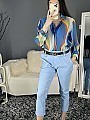 Γυναικείο παντελόνι ελαστικό με λάστιχο και ζώνη στην μέση | Γαλάζιο