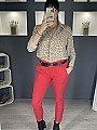 Γυναικείο παντελόνι ελαστικό με λάστιχο και ζώνη στην μέση | Κόκκινο