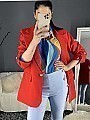 Γυναικείο σακάκι oversize με κουμπί στον αγκώνα | Κόκκινο