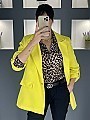 Γυναικείο σακάκι oversize με κουμπί στον αγκώνα | Κίτρινο