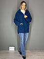 Γυναικεία μπουκλέ ζακέτα τύπου παλτό κλείνει με φερμουάρ | Πετρόλ