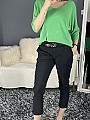 Γυναικείο παντελόνι ψηλόμεσο ελαστικό με λάστιχο και ζώνη στην μέση | Μαύρο