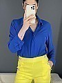 Γυναικείο πουκάμισο μονόχρωμο κλείνει με κουμπιά | Μπλε