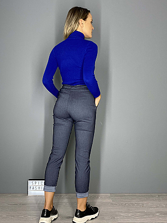 Γυναικείο παντελόνι ελαστικό με λάστιχο και κορδόνι στη μέση | Blue jean