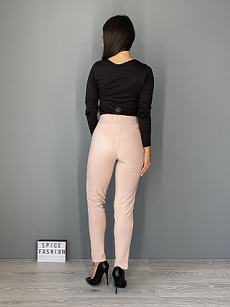 Γυναικείο παντελόνι ψηλόμεσο με λάστιχο | Ροζ παστέλ