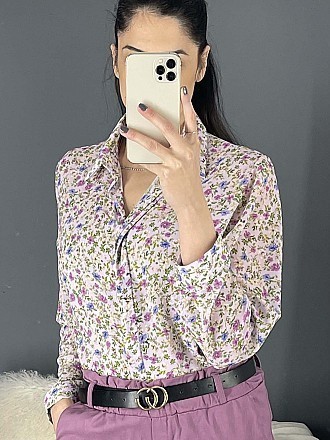 Γυναικείο πουκάμισο floral κλείνει με κουμπιά | Ροζ
