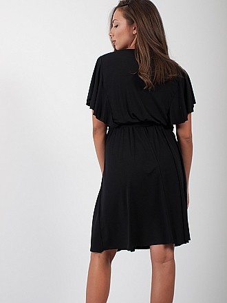 Φόρεμα mini με ζωνάκι | Μαύρο [-8%] - πίσω όψη