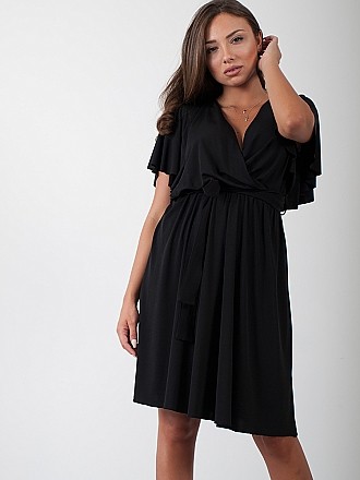 Φόρεμα mini με ζωνάκι | Μαύρο [-8%] - μπροστινή όψη