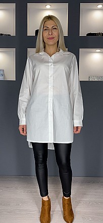 Γυναικείο πουκάμισο με γιακά κλείνει με κουμπιά μπροστά | Λευκό