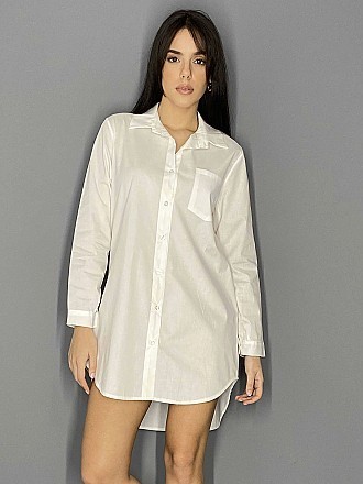 Γυναικείο πουκάμισο μονόχρωμο | Λευκό