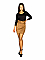 Γυναικεία φούστα mini τύπου σουέτ με ζώνη στη μέση | Ταμπά