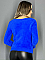 Γυναικεία μπλούζα με τρίχα και Ve λαιμόκοψη | Μπλε