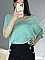 Γυναικεία μπλούζα ψιλό πλεκτό με κοντό μανίκι τύπου νυχτερίδα και Ve λαιμόκοψη | Βεραμάν