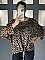 Γυναικεία μπλούζα σε στυλ πουκαμίσας animal print με μακρύ μανίκι |  Μαύρο - Ταμπά