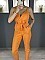 Γυναικεία ολόσωμη φόρμα κρουαζέ με ραντάκι | Πορτοκαλί