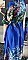 Γυναικείο floral maxi φόρεμα με κοντό μανιίκι τύπου κρουαζέ | Μπλε