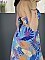 Γυναικείο floral maxi φόρεμα με ραντάκι | Γαλάζιο