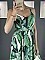 Γυναικείο floral maxi φόρεμα με ραντάκι | Πράσινο