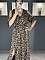 Γυναικείο φόρεμα maxi animal print με σκισίματα μπροστά τύπου κρουαζέ | Animal Print