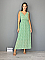 Γυναικείο φόρεμα maxi κρουαζέ με μικρά ανθάκια και χρυσές λεπτομέρειες | Πράσινο