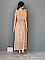 Γυναικείο φόρεμα maxi κρουαζέ με μικρά ανθάκια και χρυσές λεπτομέρειες | Σάπιο μήλο