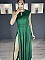 Γυναικείο φόρεμα maxi lurex με σκισίματα μπροστά και σορτς εσωτερικά πλισέ | Πράσινο