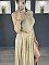 Γυναικείο φόρεμα maxi lurex με σκισίματα μπροστά και σορτς εσωτερικά πλισέ | Χρυσό