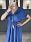 Γυναικείο φόρεμα maxi με Ve λαιμοκοψη και  βολάν στο τελείωμα | Μπλε