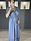 Γυναικείο φόρεμα maxi με Ve λαιμοκοψη και  βολάν στο τελείωμα | Μπλε ραφ