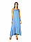 Γυναικείο φόρεμα maxi μονόχρωμο ασύμετρο με βολάν | Ραφ