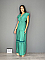 Γυναικείο φόρεμα maxi μονόχρωμο oversize κρουαζε με βολάν | Πράσινο