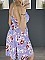 Γυναικείο mini φόρεμα floral με ραντάκι τύπου κρουαζέ | Λιλά