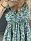 Γυναικείο mini φόρεμα floral με ραντάκι τύπου κρουαζέ με μικρό ανθάκι | Γαλάζιο