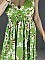 Γυναικείο mini φόρεμα floral με ραντάκι τύπου κρουαζέ | Πράσινο