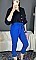 Γυναικείο παντελόνι ψηλόμεσο ελαστικό με ζώνη του ίδιου υφάσματος | Μπλε