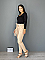 Γυναικείο παντελόνι ψηλόμεσο με διακοσμητικά κρικάκια | Μπεζ