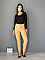 Γυναικείο παντελόνι ψηλόμεσο με λάστιχο | Κάμελ