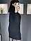 Γυναικείο πλεκτό μπλουζοφόρεμα ζιβάγκο με σχεδιο πλεξούδα σε άνετη γραμμή | Μαύρο