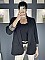Γυναικείο σακάκι με animal print τελείωμα στο μανίκι | Μαύρο