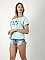 Γυναικεία μπλούζα t-shirt με στάμπα "ICON" πιο μακριά πίσω και κοντό μανίκι | Βεραμάν