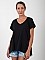 Γυναικεία μπλούζα t-shirt με V λαιμόκοψη | Μαύρο [-9%] - μπροστινή όψη