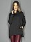 Γυναικεία πλεκτή μπλούζα ζιβάγκο ασύμμετρη με τσεπάκια | Μαύρο
