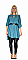 Γυναικεία πουκαμίσα- φόρεμα ασύμμετρη πιο μακριά πίσω με δερματίνη ζώνη | Πετρόλ