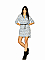 Γυναικεία πουκαμίσα - φόρεμα λαχούρι ασύμμετρη πιο μακριά πίσω με δερματίνη ζώνη | Γαλάζιο