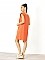 Γυναικείο αμάνικο φόρεμα mini με κολιέ | Πορτοκαλί