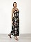 Γυναικείο φόρεμα maxi floral τύπου κρουαζέ με ράντα που αυξομειώνεται | Μαύρο